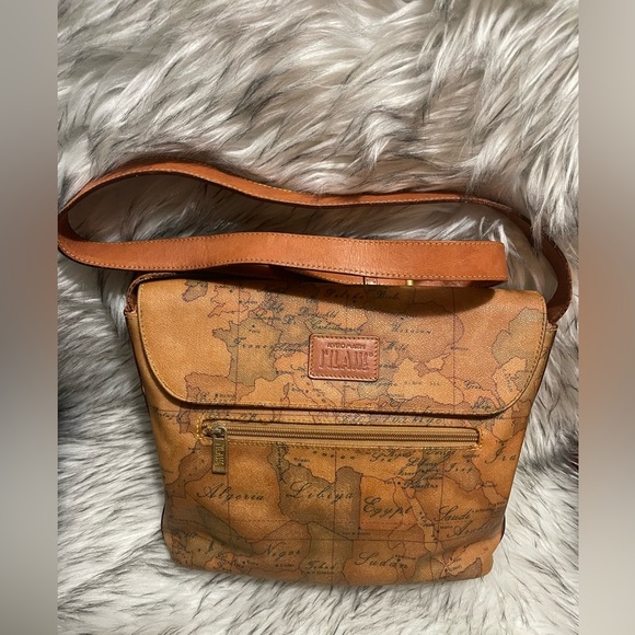 Sac à Main Vintage ALVIERO MARTINI - Modèle TBEG, Cuir Et Toile - Occasion Authentique